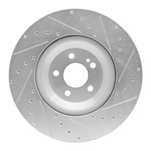 Mercedes-Benz CLS450 Brake Rotor (1) - Rear Left - R1 Concepts - Drilled & Slotted - Silver - `17-`23